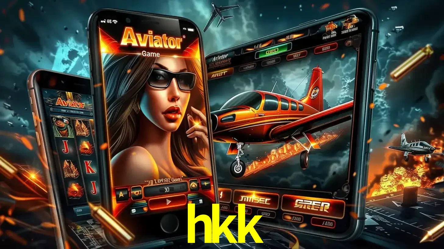 O popular jogo de apostas Aviator exibido em vários celulares e tablets, mostrando a interface emocionante e a ação de voo disponíveis para jogar agora no hkk.