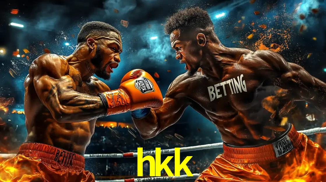Dois boxeadores em uma luta intensa e explosiva, representando a adrenalina e as oportunidades de apostas em esportes de combate disponíveis na plataforma hkk.